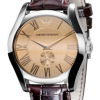 Emporio Armani Men's AR0645 Classic Brown Leather Roman Numeral Dial Watch