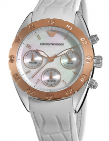 Emporio Armani Women's AR5938 Sport Silver Chronograph Dial Watch