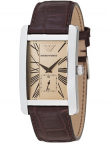 Armani Classic Brown Women's Ar0155 Leather Watch-0