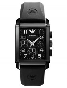 Buy Emporio Armanirubber Strap Black Dial Chrono Men's Watch AR0335 for$229.95 - designerswatch.Com