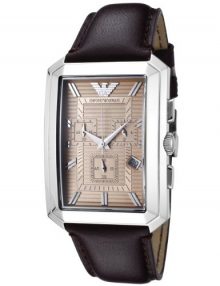 Armani Analog Brown Men's Ar0473 Leather Watch-0