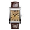 Armani Classic Brown Women's Ar0490 Leather Watch-0