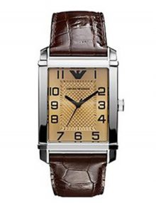 Armani Classic Brown Women's Ar0490 Leather Watch-0