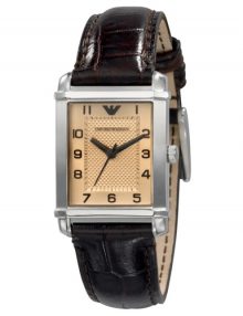 Armani Classic Brown Women's Ar0491 Leather Watch-0