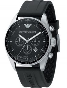 Armani Analog Black Men's Ar0527 Silicone Watch-0