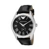 Armani Analog Black Men's Ar0643 Leather Watch-0