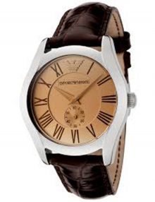 Armani Classic Brown Women's Ar0646 Leather Watch-0