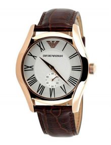 Armani Analog Silver Men's Ar0677 Leather Watch-0