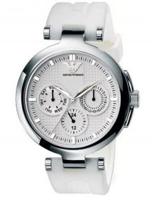 Armani Classic Silver Women's Ar0736 Silicone Watch-0