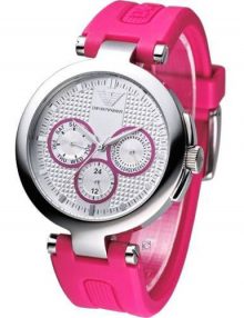 Armani Classic Silver Women's Ar0737 Silicone Watch-0