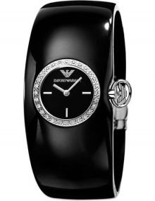 Armani Donna Black Women's Ar0739 Silicone Watch-0