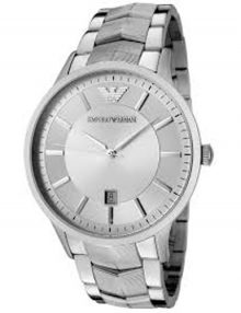 Armani Analog Silver Men's Ar2415 Steel Watch-0
