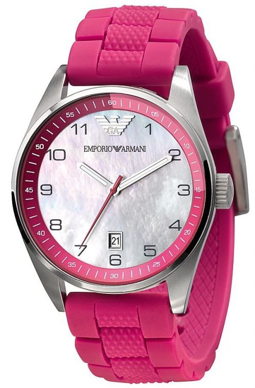 Armani Fashion Mother Of Pearl Women's Ar5880 Silicone Watch-0