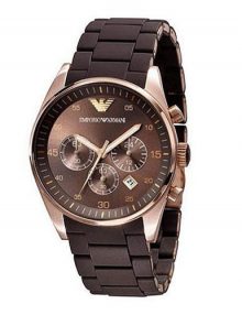 Armani Sportivo Brown Women's Ar5891 Silicone Watch-0
