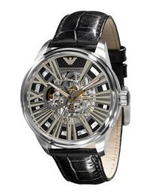 Armani Meccanico Silver Men's Ar4629 Leather Watch-0