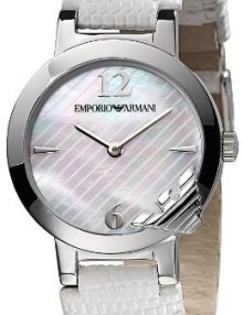 Armani Fashion Mother Of Pearl Women's Ar0745 Leather Watch-0