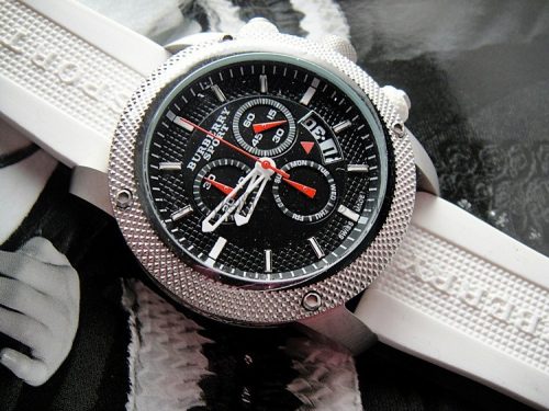 Burberry Men's BU7707 Endurance White Rubber Strap Chronograph Watch