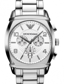 Emporio Armani Men's AR0350 Classic Silver Chronograph Dial Watch