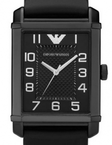 Emporio Armani Classic Rubber Strap Black Dial Men's Watch AR0499