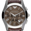 Emporio Armani Men's AR0671 Chronograph Brown Dial Brown Leather Watch