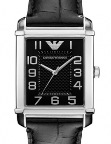 Emporio Armani Women Classic Black Crocodile Leather Quartz Watches AR0363-0