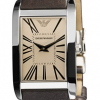 Emporio Armani Men's AR2032 Brown Leather Rectangular Amber Dial Watch