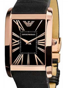 Emporio Armani Men's Super Slim All Black Rose Gold Watch AR2034