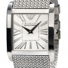 Emporio Armani Silver Dial Stainless Steel Mesh Bracelet Mens Watch AR2014
