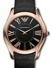 Emporio Armani Rose Gold Tone Black Dial Men's Watch AR2043