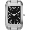 Emporio Armani Men's AR2053 Silver Stainless-Steel Quartz Watch with Black Dial