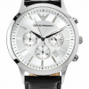 Emporio Armani Men's AR2432 Chronograph Stainless Steel and Black Leather Watch