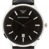 Emporio Armani Men's AR2411 Black Dial Black Leather Watch
