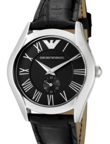Armani Classic Black Women's Ar0644 Leather Watch-0