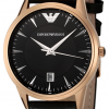 Emporio Armani Classic Black Leather Date Strap Men's Watch AR2444