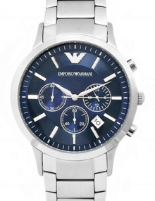 Emporio Armani Men's AR2448 Classic Chronograph Stainless Steel Blue Dial Watch