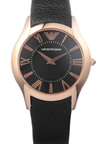 Emporio Armani Super Slim Black Dial Women's Watch AR2044