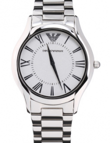 Emporio Armani Women's AR2056 Slim Silver Dial Watch