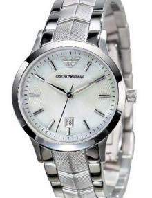 Emporio Armani Classic Stainless Steel Mother of Pearl Dial Ladies Watch AR2416