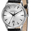 Emporio Armani Classic Leather Strap Silver Dial Women's Watch AR2443