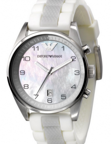 Armani Sport Collection White Mother-of-Pearl Dial Women's Watch AR5882