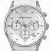 Emporio Armani Unisex AR5867 White Dial Stainless Steel Chronograph Watch