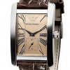 Emporio Armani Men's AR0154 Classic Brown Leather Beige Roman Numeral Dial Watch