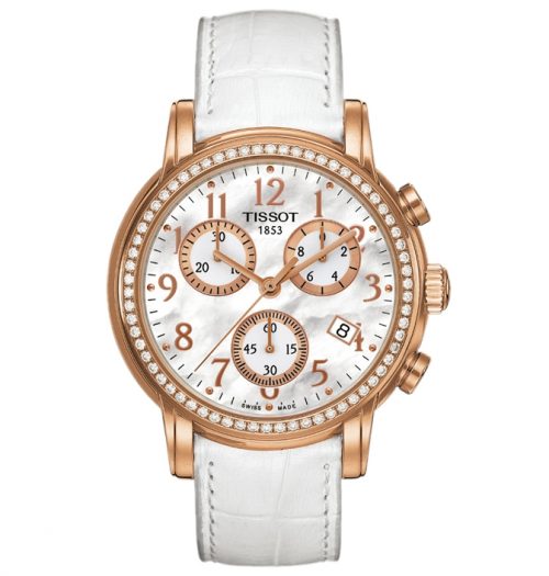 Tissot Dressport Mother Of Pearl Women's T050.217.36.112.01 Leather Watch-0