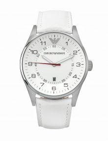 Armani Classic Silver Men's Ar5862 Leather Watch-0