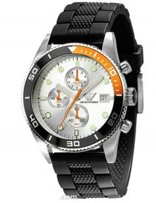 Armani Analog Black Men's Ar5856 Silicone Watch-0