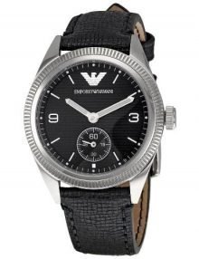 Armani Analog Black Men's Ar5898 Leather Watch-0