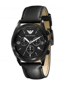 Armani Analog Black Men's Ar5904 Leather Watch-0