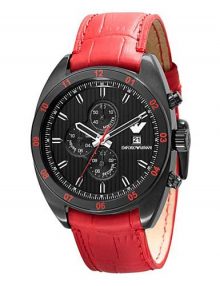 Emporio Armani Sportivo red Leather Mens Watch AR5918