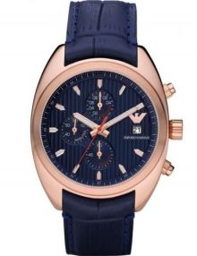 Armani Sportivo Blue Men's Ar5935 Leather Watch-0