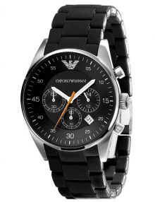 Emporio Armani Black Scratch Free Black Dial Chronograph Men's Watch AR5858